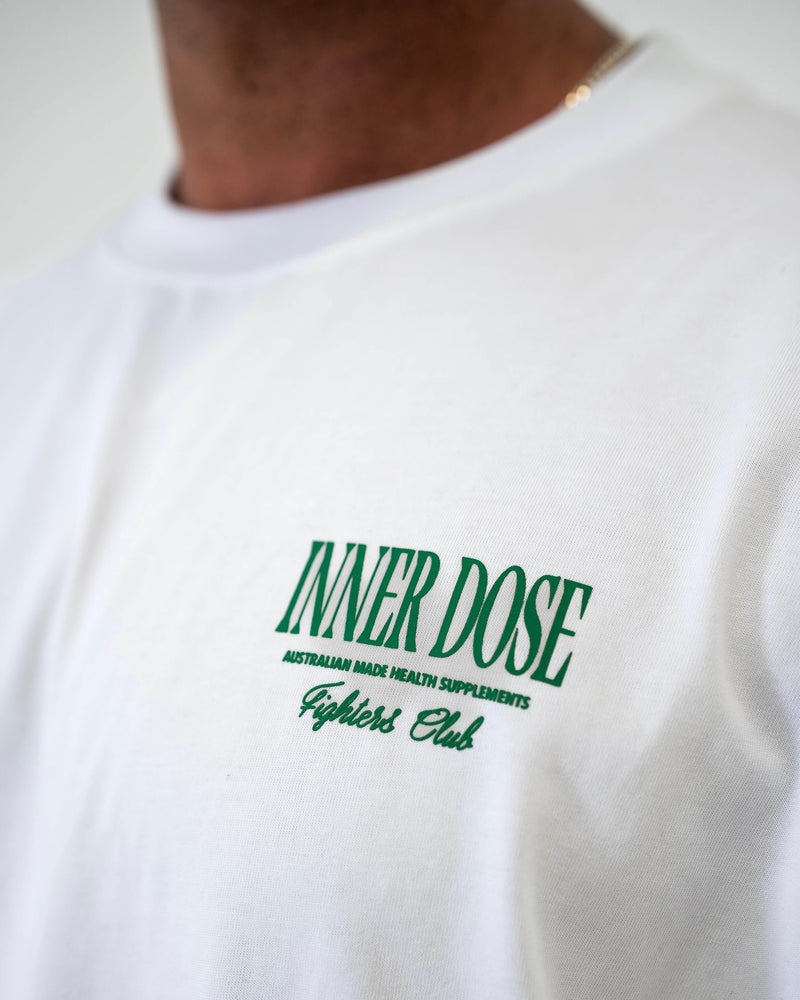 'Fighters Club' T-Shirt - White & Green